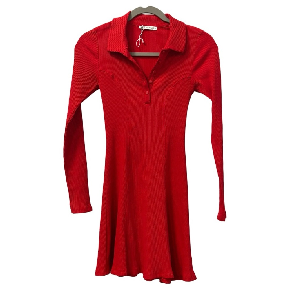 Zara NWOT Women’s Red Long Sleeve Skater Dress Sz S